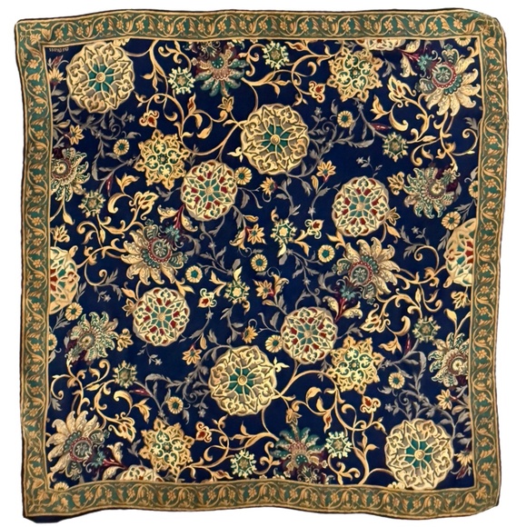 Vintage Bill Blass Silk Scarf w/ Hand-Rolled Edges - Picture 3 of 8